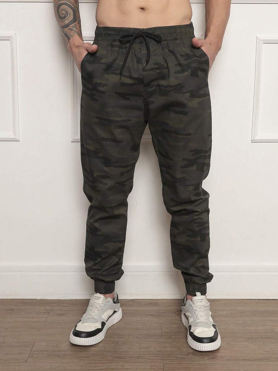 Men's Premium Denim Jogger Pants - Verde Niebla - Ver 1
