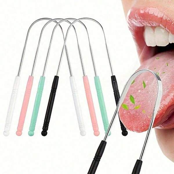 1/3/5pcs,Adult U-Shaped Tongue Scraper, 1 Stainless Steel Tongue Scraper To Reduce Bad Breath, Male And Female Hygiene Products, Oral Care Tools, Living Room, Family, Bedroom, Bathroom, House Supplies, Travel Supplies, Weddings, Queues, Birthdays, Gifts For Men, Parents, Friends, New Year, Accessories, Fun Gifts(Multi Piece Set With Random Colors)