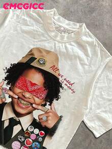 Street Life Men's Y2k Retro Graphic Hip Hop Funny Printing,Halloween,Men's Summer Tops Short Sleeve Casual T-Shirt, Summer Street Sports Life Men's - 白色 - 查看 2