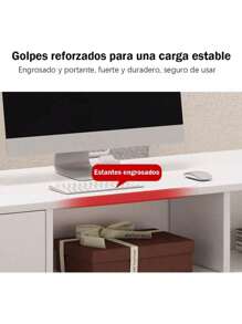 Organizador de mostrador de recepción 120cm blanco simple | Gran capacidad para oficinas y negocios | Multifuncional con superficie resistente y cajones cerrados, perfecto para archivos y dispositivos - Blanco - Ver 7