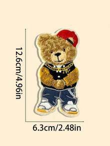 1 pieza Parche bordado de oso mini lindo, aplicación decorativa para planchar en camiseta, sudadera, chaqueta, ropa - Multicolor - Ver 17
