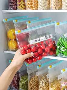 Sacs Ziplock réutilisables, sacs de congélation Ziplock, sacs de congélation étanches réutilisables, sacs hermétiques pour micro-ondes pour le stockage et l'organisation des aliments. Contenants de stockage pour les voyages, pour les noix, les céréales, les légumes, les fruits et les collations. Accessoires de cuisine adaptés aux voyages et à la cuisine à la maison