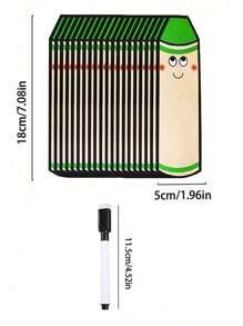 hoojojo 10 Peças de Cartões com Formato de Lápis, Cartões Apagáveis DIY, 4 Cores, Cartões da Sorte, Cartões Surpresa, Cartões com Escrita de Lápis, Jogos de Aprendizagem, Adereços Interativos para Sala de Aula, Adequados para Salas de Aula, Famílias, Papelaria, Materiais Didáticos