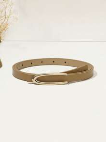 4件套（黑色+白色+卡其色+驼色）简约时尚U型扣女士细腰带，优雅高端设计，适合搭配连衣裙，百搭休闲日常腰带 - 彩色 - 查看 8