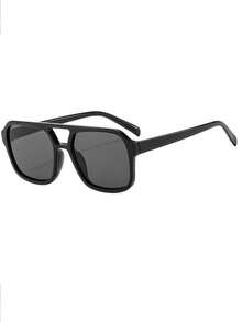 Retro Aviator Style Large Frame Fashion Glasses, Unisex Classic Outdoor Travel Beach Vacation Casual Decor Daily Wear, Summer - Multicolor - View 2