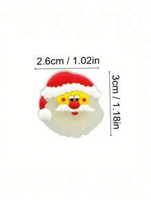 7pcs Glow-In-The-Dark Christmas Shoe Charms, PVC Material, For Holiday Decorations, Fun Party Favors Shoe Accessories, Christmas Gifts - Multicolor - View 3