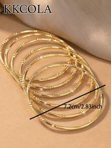 KKCOLA 6 chiếc vòng tay xoắn thắt nút thời trang, phong cách Bohemian, quà tặng tiệc tùng/lễ hội, phụ kiện trang sức, trang phục hàng ngày - Vàng - Xem 6