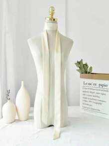 1 件纯色休闲简约奢华经典时尚百搭春夏新款头带/腰带，适合日常佩戴、旅行、拍照、派对、女士围巾 - 純色小絲巾 - 查看 9