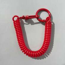 1pc Multicolor Retractable Telephone Cord Plastic Spring Keychain Coil Stretch Coin Keyring Elastic EVA Key Chain School Bag Accessories Lanyards With Id Holder Car Accessories Bag Charms