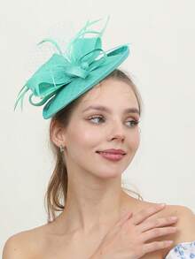 1pc Halloween Headwear Fascinator Headband Clip Hair Accessories For Women Kentucky Headwear Derby Pillbox Hat For Artificial Feathers Cocktail Wedding Tea Party Hat, Autumn, Top Hat, Rave, Bride To Be, Tiny Hats, Mini Fascinator, Mini Top Hat , Mini Cap, Gifts