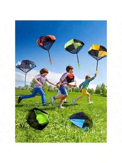 5件2025最新畅销儿童手抛降落伞玩具，士兵空投模型，户外投掷玩具，3-6-9-12岁男孩生日礼物，室内外，亲子互动玩具，派对礼物