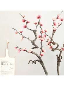 1pc Lifelike Plum Blossom Flower, Realistic Decoration For Spring Festival, Christmas