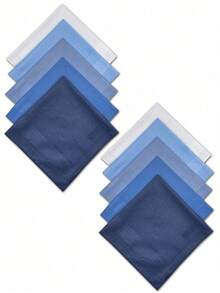 10 paquetes de pañuelos absorbentes de poliéster de unicolor clásico, pañuelos cuadrados pequeños y suaves para que las mujeres mayores se limpien el sudor - Multicolor - Ver 4