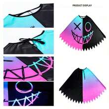 1pc Halloween Costume Accessories, Neon Joker Cloak, COSPLAY Party Decor Outfit