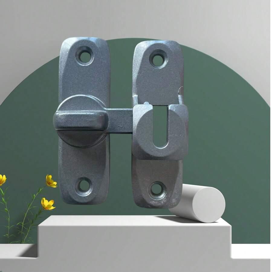 Trava de Porta Deslizante de 90 Graus, Trinco, Trinco de Porta Deslizante de Celeiro, Fecho, Trava de Banheiro, Trava de Porta de Banheiro, Porta Deslizante, Porta Deslizante, Fecho de Trava de Porta Sem Furos, Artefato Anti-Roubo Independente do Ângulo de Instalação