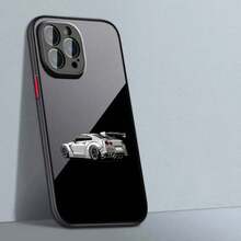Un elegante coche de línea artística para las series Apple 16, 15, 14, 13, 12, 11, 8,, XR, XS, Pro, y Plus, con una funda de teléfono de TPU suave transparente mate. - Colores mixtos - Ver 8