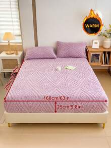 1pc Taffeta Fitted Sheet, Bedding, Bed Cover, Bed Sheet, Mattress Cover, Solid Color Fitted Sheet, Multiple Colors Available, Cozy And Warm Mattress Protector, Simple Style Home Textile, Soft And Anti-Pilling Bed Cover, Skin-Friendly Bed Sheet, Pillow And Pillowcase Not Included, European-Style Pattern, Home Decoration