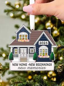New Home, New Memories, New Beginnings, Christmas Acrylic Ornament,Christmas Home Decor 2025, Christmas Tree Hanging Decorations, Housewarming Gifts For New House, New Home Acrylic Ornament For New House Decor, Moving House Gift For Family Friends Christmas Decorations Room Decor