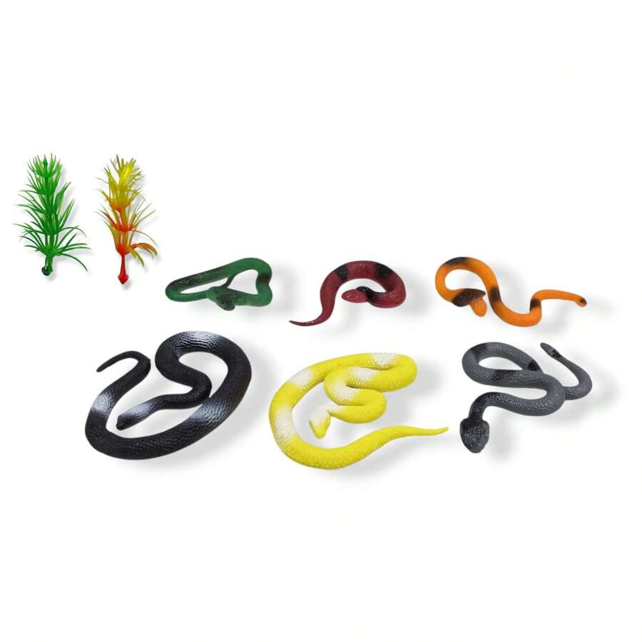 Kit With 6 Plastic Snakes And Reptiles - Multicolor - Ver 1