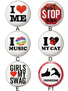 有趣的图案徽章胸针，女士别针徽章，衣服配饰，背包挂饰，送给朋友、家人、老师、同学的有趣礼物 - 彩色 - 查看 3