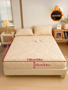 1pc Taffeta Fitted Sheet, Bedding, Bed Cover, Bed Sheet, Mattress Cover, Solid Color Fitted Sheet, Multiple Colors Available, Cozy And Warm Mattress Protector, Simple Style Home Textile, Soft And Anti-Pilling Bed Cover, Skin-Friendly Bed Sheet, Pillow And Pillowcase Not Included, European-Style Pattern, Home Decoration