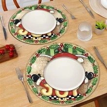 2 buc/4 buc/6 buc suporturi de pahare din silicon cu model Moș Crăciun, decor pentru casă, cadou de Crăciun, decorațiuni de Crăciun, potrivite pentru masă, cafenea, toate anotimpurile, covorașe lavabile, decor pentru cameră, suporturi, covorașe de scurgere, covorașe pentru masă de bucătărie, decor pentru petreceri de interior și exterior, decor pentru casă, cadou ideal