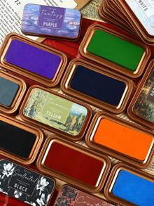 1 buc cutie de cerneală din fier rafinat, stil retro european, potrivită pentru decorarea jurnalului studențesc, pictura DIY, graffiti cu modele și ca o ștampilă manuală colorată. - Multicolor - Vizualizare 3