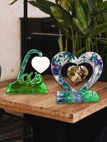 DIY Crystal Epoxy Resin Mold Love Photo Frame Silicone Mold - 白色 - 查看 9
