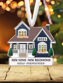New Home, New Memories, New Beginnings, Christmas Acrylic Ornament,Christmas Home Decor 2025, Christmas Tree Hanging Decorations, Housewarming Gifts For New House, New Home Acrylic Ornament For New House Decor, Moving House Gift For Family Friends Christmas Decorations Room Decor