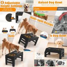 2in1 Elevated Slow Feeder Dog Bowls With No Spill Dog Water Bowl 4 Height Adjustable Raised Dog Bowl NonSlip Dog Food And Water Bowls With Stand For Small Medium Large Dogs Cats And Pets
