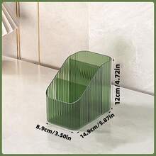 Cajas de almacenamiento de maquillaje de escritorio de estilo Ins de alta gama, transparentes y verdes, organizador de tocador de gran capacidad