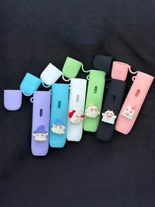 1个RELX 4/5代保护壳，时尚防摔，硅胶材质，多种蝴蝶结设计，室内外通用，女士适用，带烟嘴，礼品装 - 純色 - 查看 8