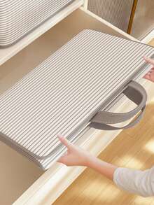 1 pieza Caja de almacenamiento de ropa de gran capacidad, para pantalones, camisas, ropa de abrigo, caja de almacenamiento plegable y portátil, sin soporte interno, bolsa organizadora de armario para dormitorio, caja de almacenamiento de edredones, bolsa de embalaje para mudanzas, accesorios de almacenamiento ahorradores de espacio para el hogar y dormitorio