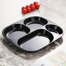 1 件 4 格盘子，防掉落分隔午餐盒，微波炉和洗碗机，轻质野餐托盘采用健康材料制成食物托盘炸薯条水果小吃托盘