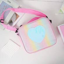 1 PC Laser-Printed Lunch Bag In Rainbow Colors, Suitable For Outdoor Picnics, Bento Boxes, Takeout, And As A Minimalist Shoulder Bag For School Or Work Lunches. Features A Simple Zipper Closure, Detachable Adjustable Shoulder Strap, And Fixed Handles. Ideal Gift Choice.