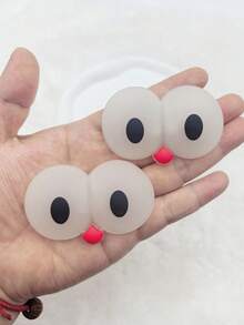 4 件可爱有趣的咕噜眼，多种款式，纯色 PVC 材料，夜光，DIY 鞋子装饰配件，鞋子饰品，完美的派对礼物 - 彩色 - 查看 9
