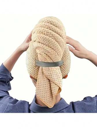 柔软超细纤维浴帽毛巾套装 - 女士速干发帽，返校季、旅行度假必备，女士发饰，头发，理发师，美发工具，美发产品，护发，旅行，美发用品，美发设备，配件，理发店，头发，旅行，美发产品，美发工具，美发用品，理发师，理发师配件，理发店，美发设备