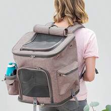 1 Pc Collapsible Dog Cat Backpack Carrier, Lightweight Foldable Pet Travel Bag With Breathable Mesh, Adjustable Shoulder Straps & Luggage Pass-Through For Small Puppy Kitten"