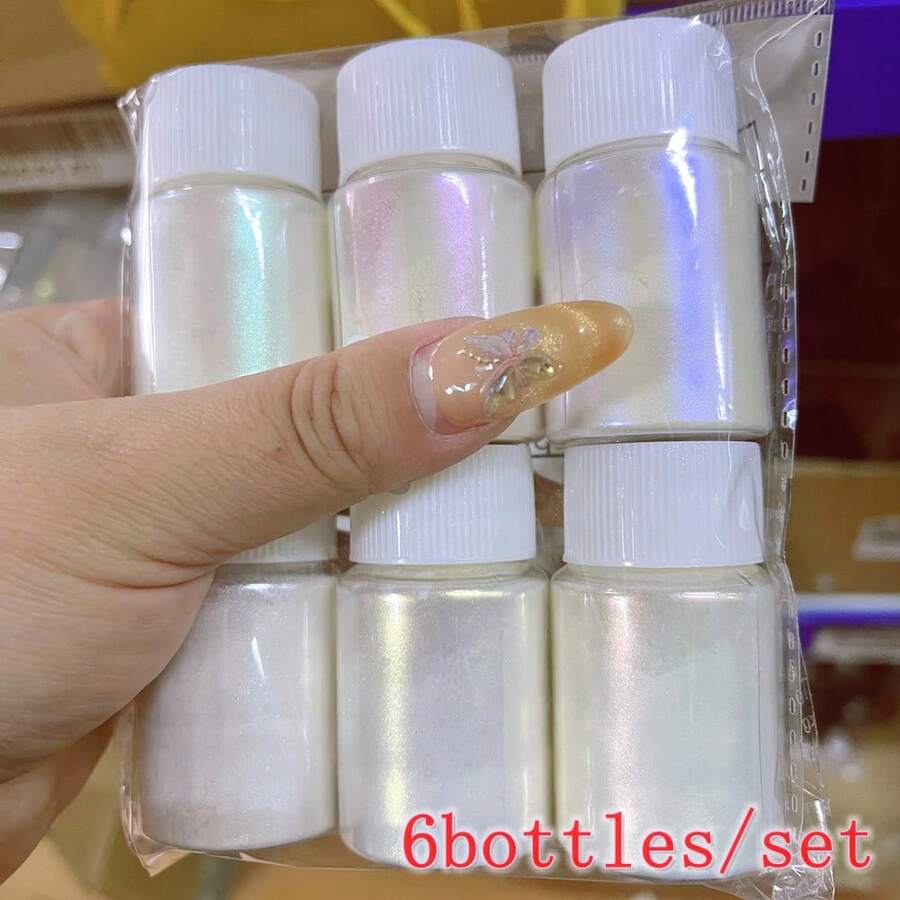 Dofuny 6色极光偏光粉珠光颜料交响云母粉，适用于DIY肥皂蜡烛环氧树脂染料珠宝工艺品制作，珠光颜料用品 - 彩色 - 查看 1