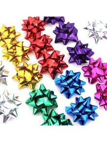 30/50/100/200pcs Valentine's Day Gift Satin Ribbon Bows 1.96 Inch (5cm) New Year Ribbon Bows Gift Wrapping Self-Adhesive Small Gift Bows Assorted Metallic Bow Knots Holiday Gift Box (Random Color) - Multicolor - View 9