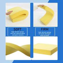 1 pieza de cojín de espuma de alta densidad y grosor, cojín de sofá, cojín de silla, espuma de reemplazo, espuma tapizada de alta resistencia, cojín de ventana, respaldo, cojín de mueble, cojín de silla de ruedas, proyecto DIY, cuadrado, resistente a las manchas amarillas