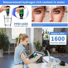 2025 New Hydrogen Water Bottle, Hydrogen Water Bottle Generator, 3-Min Rapid Electrolysis, PEM Technology Water Ionizer, 15.22oz Portable Hydrogen Water Generator For Office, Daily Drinking, Travel Exercise Home, And Gifts (Silver Lid) - Đen PRO - Xem 7