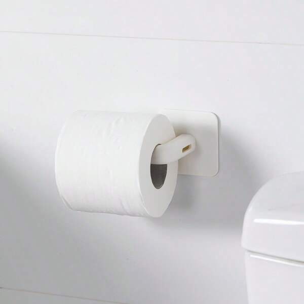 2 piezas, Soporte de papel higiénico para cocina y baño, Gancho en forma de L sin perforación, Soporte autoadhesivo multiusos para rollos de agua, Gancho colgante impermeable montado en la pared de la cocina, Estante colgante para zapatos