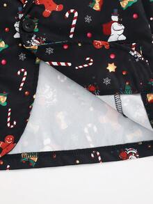 2pcs Christmas Element Print Long Sleeve Gentleman Jacket And Pants Set For Young Boys, Suitable For Holidays, Parties, And Performance Programs - Multicolor - View 7