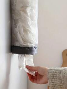 1pc Wall-Mounted Retractable Kitchen Trash Bag Dispenser, Plastic Bag Organizer For Kitchen, Shopping Bags, Foldable Garbage Bag Holder, Shoe Cover Storage Bag, Bedroom Packaging Bag Organizer, Mesh Hanging Kitchen Storage Bag, Suitable For Beach Party, Camping, Room Decor, Kitchen Organizer Accessories, Practical Kitchen Tools (Random Color & Style)