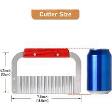 Heavy Duty Stainless Steel Wavy Potato Slicer, Wavy Cutting Chopping Tool With Wooden Handle, Suitable For Carrots & Vegetables - Multicolor - View 12