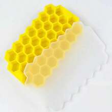 5 件 37 腔蜂窝冰格，可重复使用硅胶冰格带盖，适用于威士忌、鸡尾酒、自制饮料 - 黃色 - 查看 1