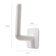 2pcs, Kitchen Bathroom Tissue Holder, Free Punching L-Shaped Hook, Multi-Purpose Self-Adhesive Roll Water Holder, Kitchen Wall-Mounted Waterproof Hook Hanger, Hanging Shoe Rack