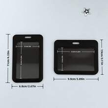 1 peça porta-cartão de identificação preto minimalista, protetor de cartão de foto para fãs de Kpop SVT, serve para mini fotos de 3 a 3,5 polegadas, chaveiro, pingente de bolsa, identidade de estudante, cartão de campus, cartão de refeição, armazenamento de cartão de acesso