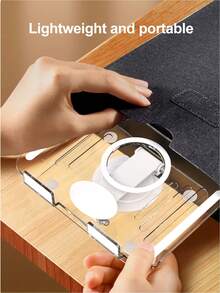 Rotatable Dual Folding Device Stand – Fully Adjustable Foldable Desktop Holder Cradle Dock | Versatile Tablet & Phone Stand With Thick, Stable Base | Foldable Design For Home & Office Use | Compatible With Tablets (Including IPad Series), Phones, And Switch | Practical Desk Accessory For Easy Viewing & Stable Placement - 白色 - 查看 10